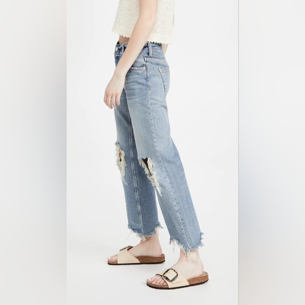 NWT Free People Maggie Mid Rise Straight Jeans Size 24 - Picture 5 of 13